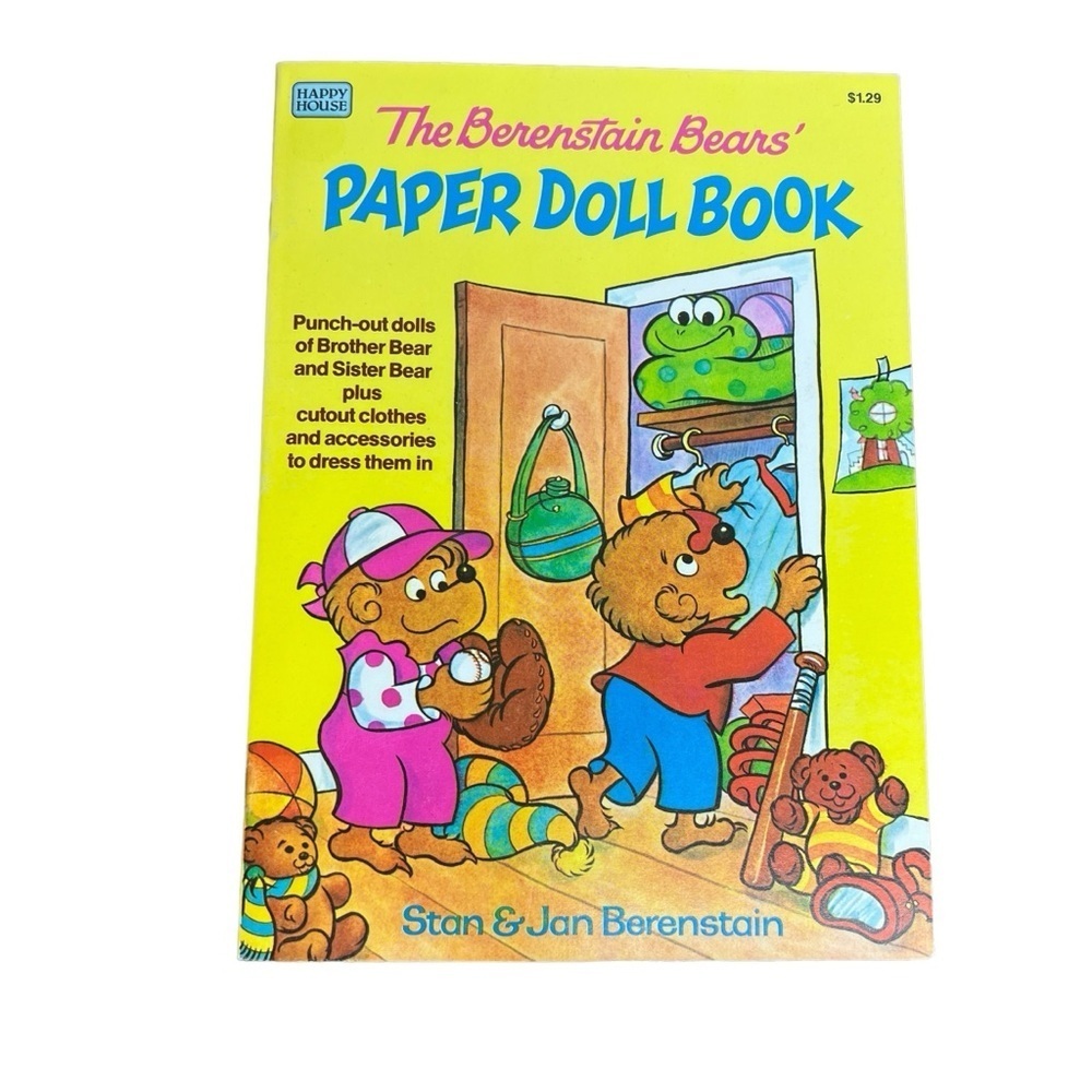 Vintage 1984 Berenstain Bears Brother and Sister Paper Dolls